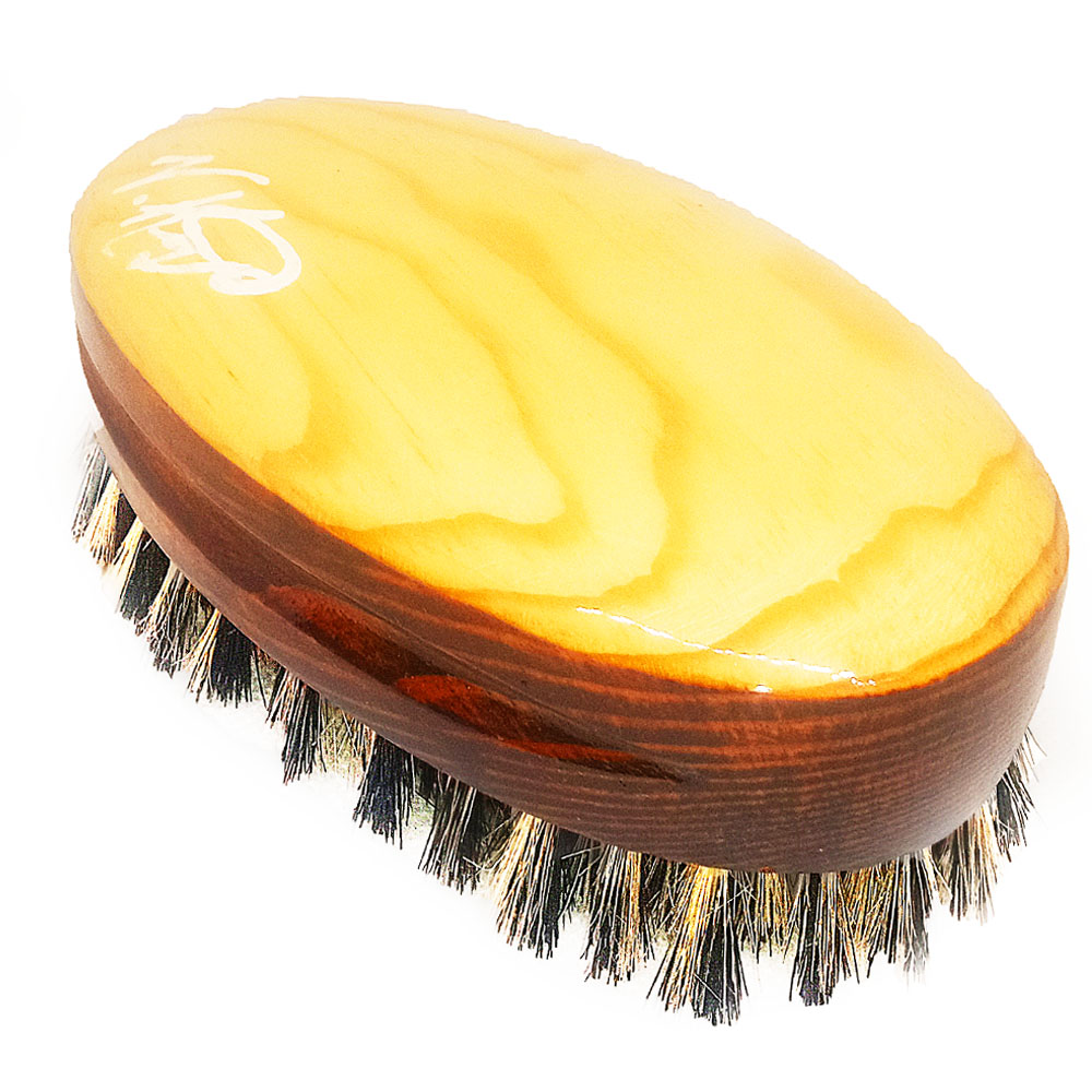 Golden Mahogany 360 Wave Brush | Deluxe True Medium Wave Brush #KS3-233-CS