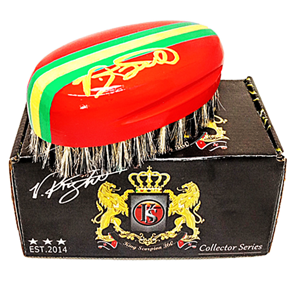 Tomato Red Deluxe 360 Wave Brush True Medium Wave Brush | #KS3-266-CS