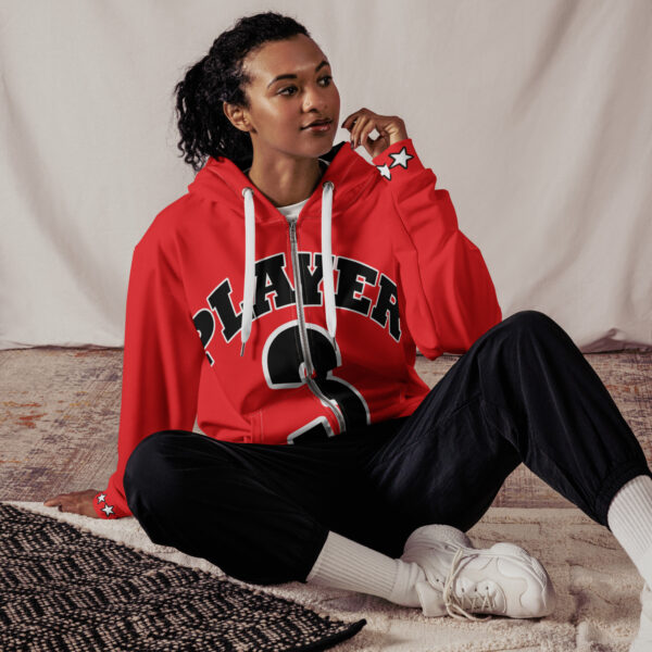 Player 3 Zip-Up Hoodie - Red/ Black 2XS-6XL