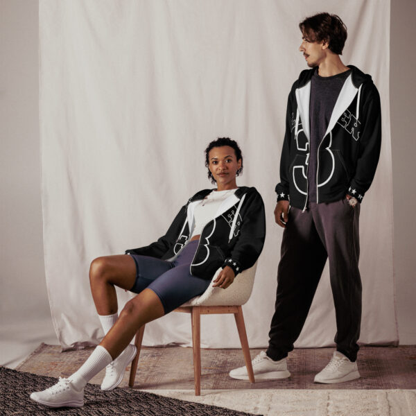 Player 3 Zip-Up Hoodie - Black/ White | Detroit Grit Edition