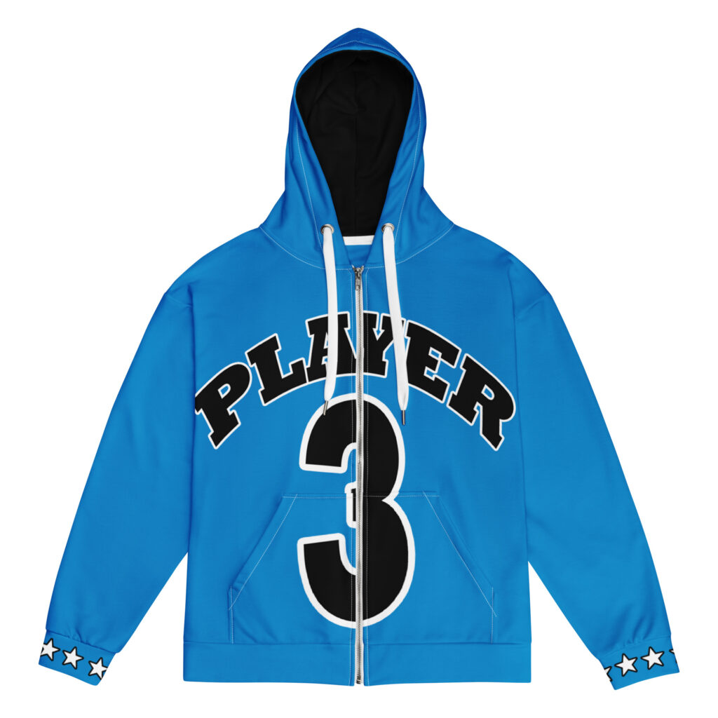 Player 3 Zip-Up Hoodie - Navy Blue/ Black 2XS - 6XL