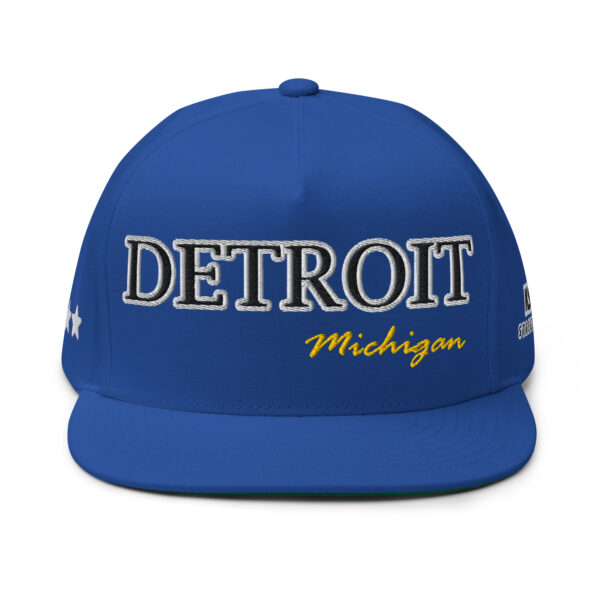 Detroit Michigan Adjustable Snapback Flat Bill Cap | Blue