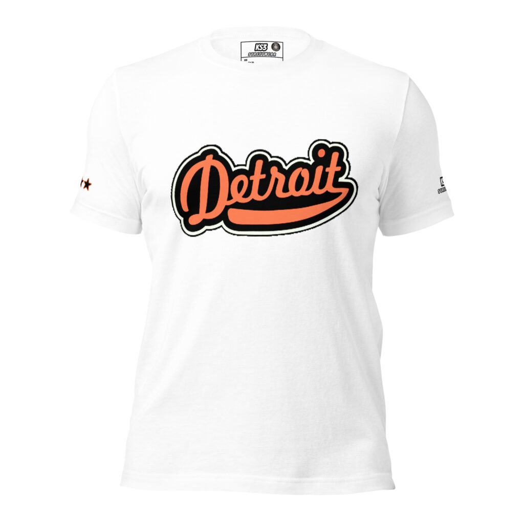 White Cotton Detroit Unisex T-Shirt | XS-5XL by K.S.3.