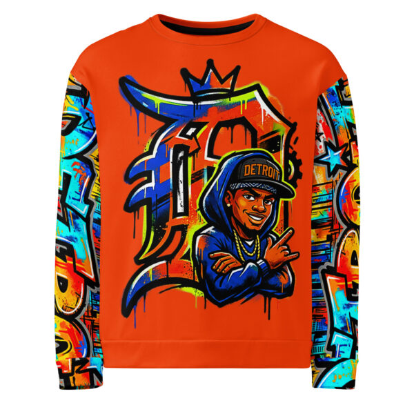 2XS-6XL Burnt Orange Detroit Unisex Graffiti Sweatshirt | SS-0280