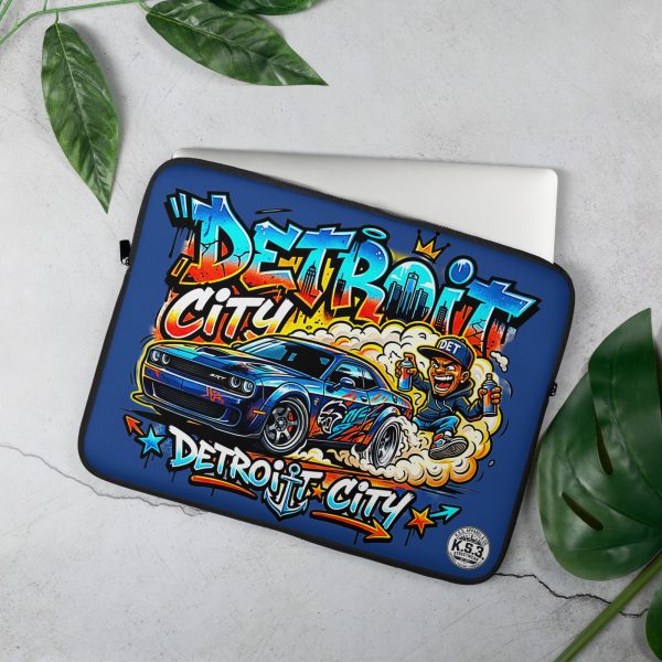 Royal Blue Detroit Drip Graffiti Laptop Sleeve – #LTS-0001