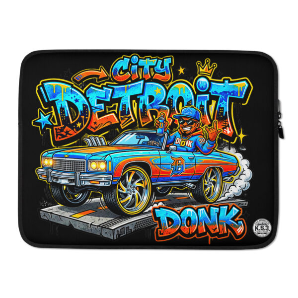 Black Detroit Drip Graffiti Art Laptop Sleeve – #LTS-0007
