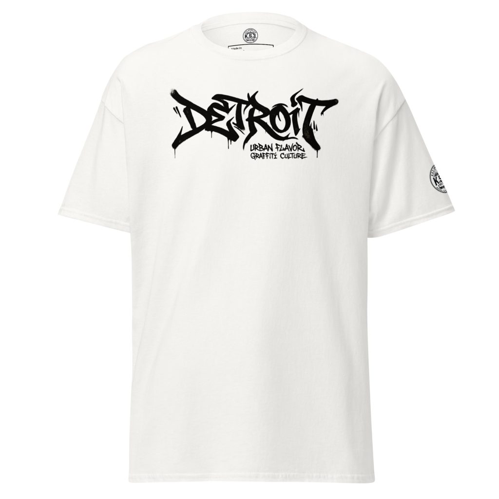 S - 5XL Detroit Drip Classic White Cotton Unisex T-Shirt | White - WCT-01740#