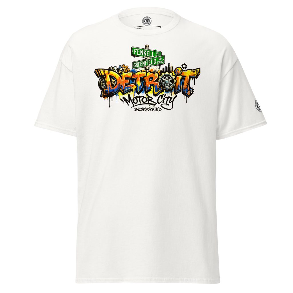 S - 5XL Detroit Drip Classic White Cotton Unisex T-Shirt | White - WCT-01750#