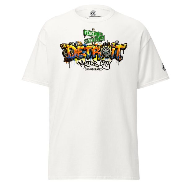 S - 5XL Detroit Drip Classic White Cotton Unisex T-Shirt | White - WCT-01750#