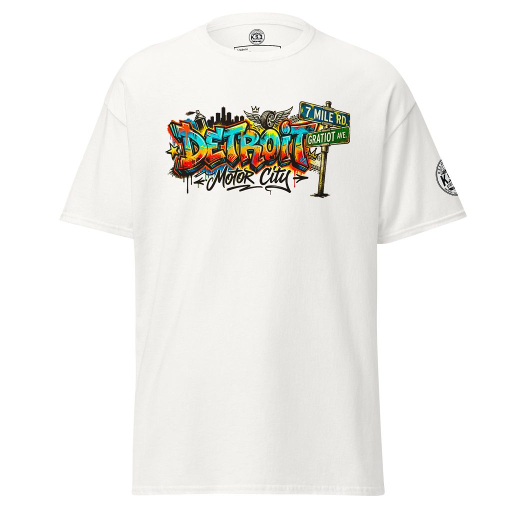 S - 5XL Detroit Drip Classic White Cotton Unisex T-Shirt | White - WCT-01780#