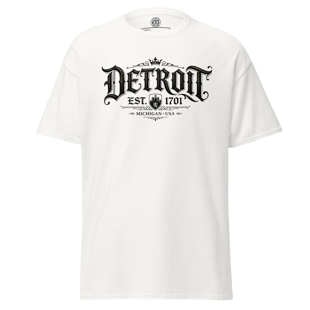 S - 5XL Detroit Drip Classic White Cotton Unisex T-Shirt | White - WCT-01850#