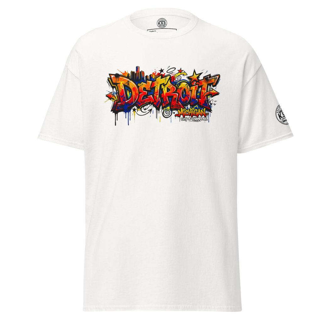 S - 5XL Detroit Drip Classic White Cotton Unisex T-Shirt | White - WCT-01910#