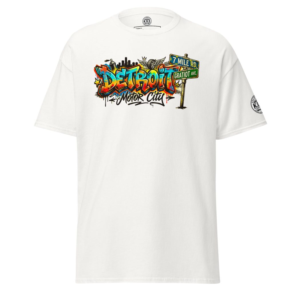 S - 5XL Detroit Drip Classic White Cotton Unisex T-Shirt | White - 01920#