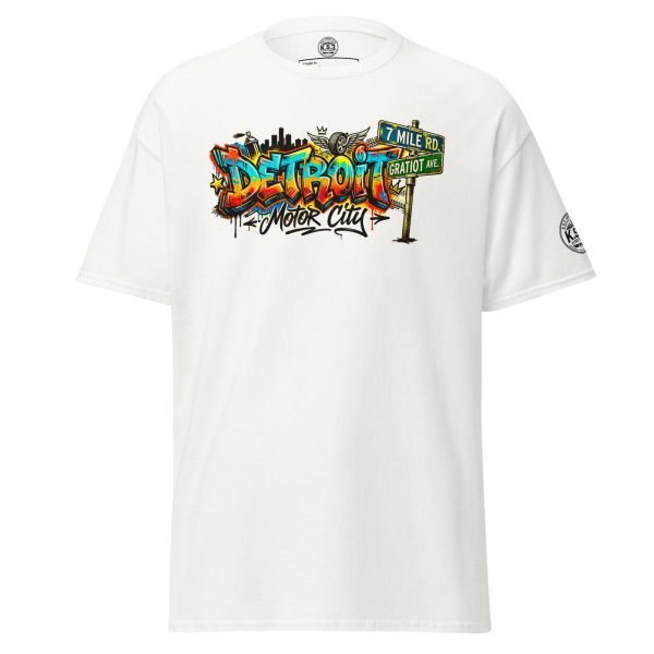 S - 5XL Detroit Drip Classic White Cotton Unisex T-Shirt | White - 01920#