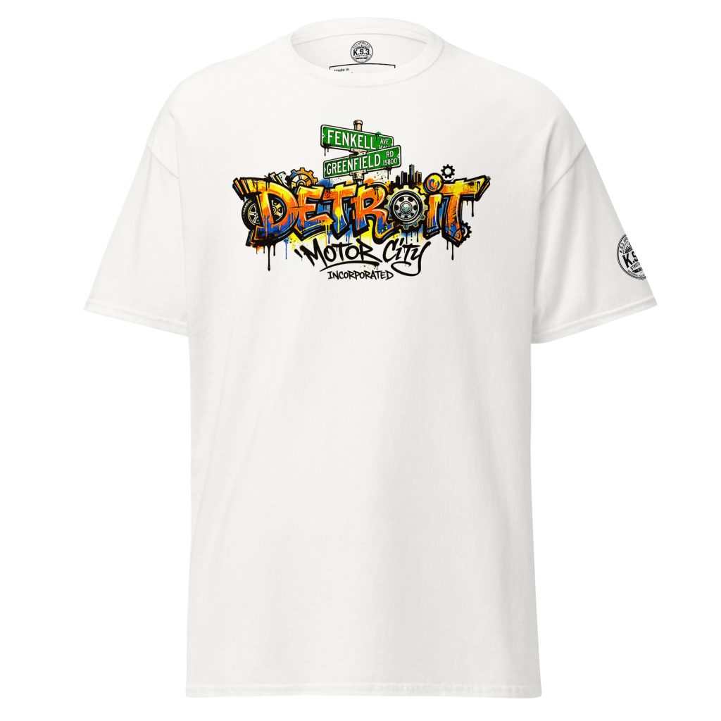 S - 5XL Detroit Drip Classic White Cotton Unisex T-Shirt | White - 01930#