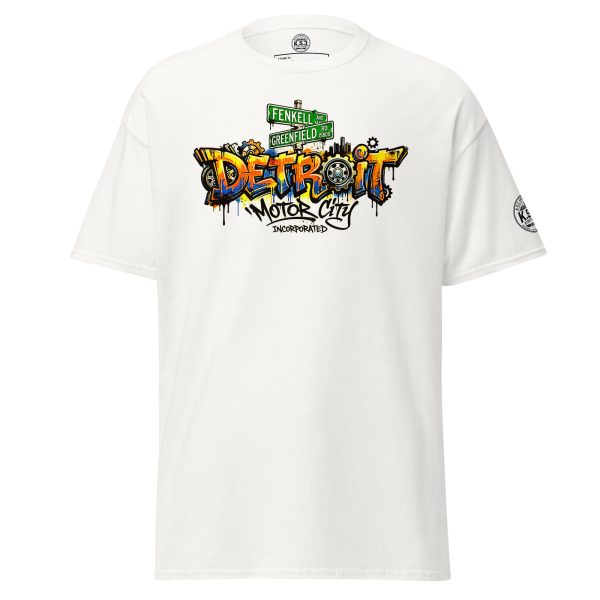S - 5XL Detroit Drip Classic White Cotton Unisex T-Shirt | White - 01930#