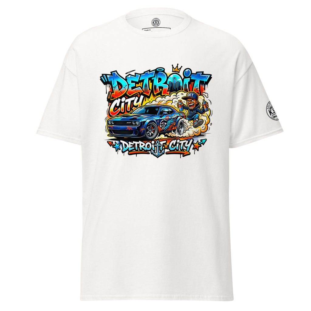 S - 5XL Detroit Drip Classic White Cotton Unisex T-Shirt | White - WCT-02000#