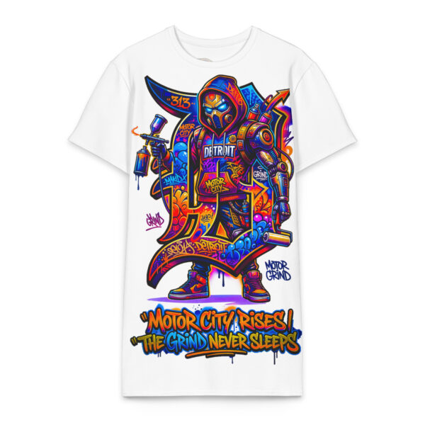 2X-6XL Detroit Drip Heavyweight Cotton Graffiti T-Shirt Dress | CD0027#