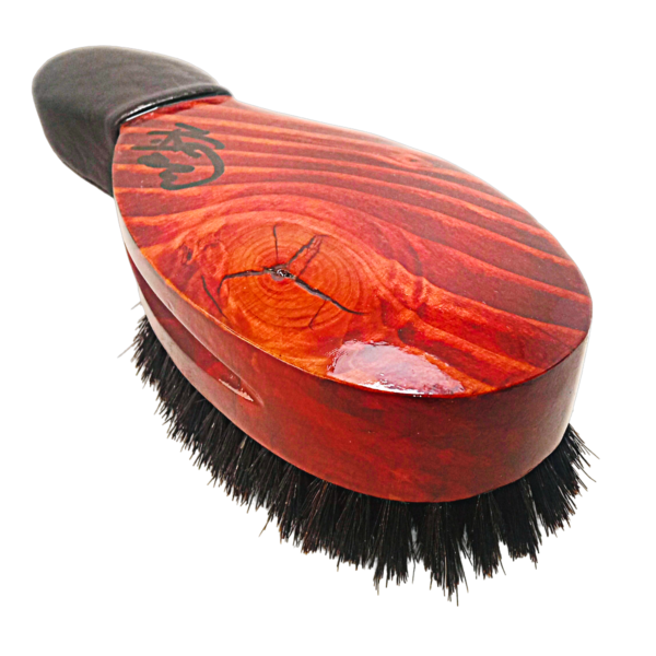 King Scorpion 360 Redwood Leather Grip Short Handle 360 Wave Brush | Medium